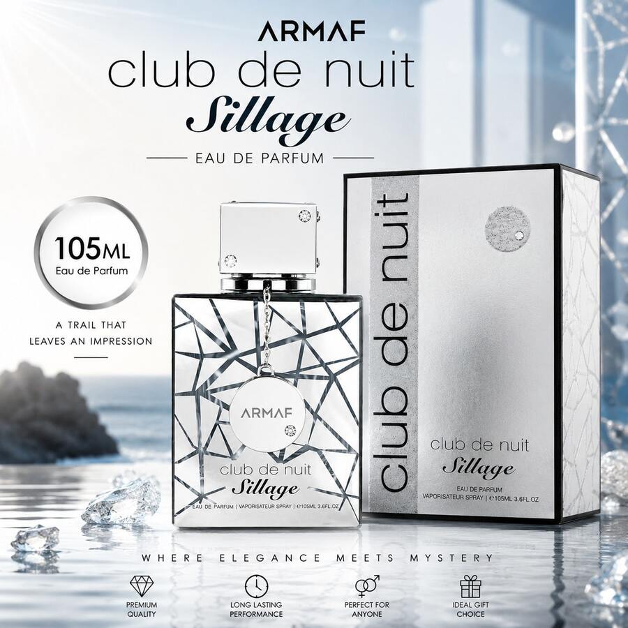 Armaf Club De Nuit Sillage EDP 105ML Unisex Fragrance Long-Lasting Citrus Musk Metallic Woody Fragrance - Fougere - View 1