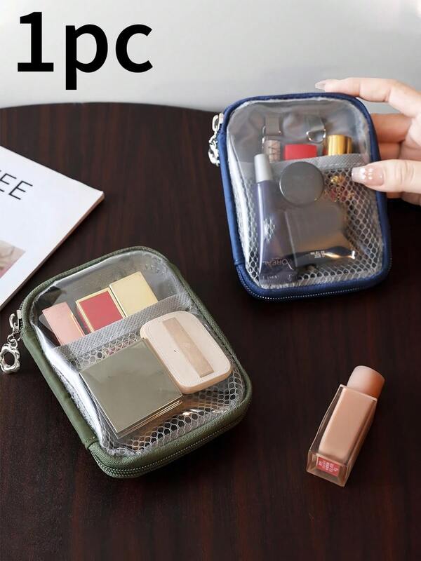 Portable Mini Travel Makeup Bag, Can Hold Coins, Lipstick And Charging Cables, Transparent Large Capacity Cosmetic Bag, Toiletry Bag, Storage Pouch