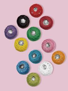 8pcs/Set Embroidery Thread Set, Random Colors, 25m/Roll, Rayon Cross Stitch Thread, Multi-Purpose For Sewing, DIY Crafts, Pom-Pom Making, Micro Crochet And 8# Lace Weaving - Lace Thread - View 4
