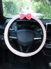 Car Interior Accessories Protective Cover, Small Fragrant Wind Steering Wheel Protective Cover, Cute Bow Decoration, All Season Universal, Multi-Color Optional, Anti Slip And Wear-Resistant - Fragrant Breeze Bow - View 2