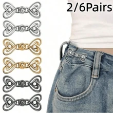 2/6 Paar Hosen-Enger für Damen - Jeans-Enger-Clips und Nadeln, machen die Taille schlanker - verstellbare Taillen-Clips - Verschiedenfarbig - Übersicht 13