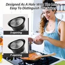 Juego de salero y pimentero con base, salero reutilizable, botella de 4 oz, estilo granja moderna, regalo creativo para la cocina, artículos esenciales de cocina, diseño moderno, decoración de cocina moderna, utensilios de cocina de alta calidad, condimentos - Multicolor - Ver 9