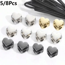 5/8Pcs Heart-Shaped Spring Lock Buckle Drawstring Adjuster Hoodie/Bag Accessories Handmade Sewing Durable Fastener DIY Sewing Knitting Decorative Buckle - Multicolor - View 1