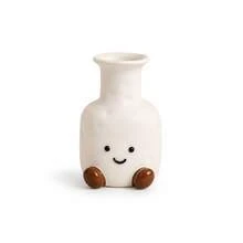 Ins Style Cute Resin Vase, Creative Footed Dried Flower Holder, Desktop And Bedroom Decor, Graduation Gift - Face Vase - View 14