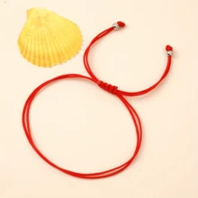 1pc Bohemian Style Spring/Summer New Handmade Adjustable Bracelet, Unisex - Red - View 2