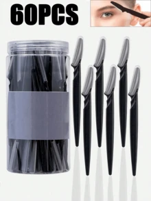30pcs Multi-Color Eyebrow Razor Set, Eyebrow Trimmer And Razor, Exfoliating Skin Scraper Tool, Body Hair Removal Trimmer And Facial & Eyebrow Razor Set, Long Handle Blades With Precision Protective Cover, Women's Eyebrow Grooming Tools, Suitable For Daily Or Travel Use (Black) - Upgraded Version - View 14
