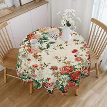 1pc/25pcs Elegant Spring Floral Series Round Tablecloth, Easy To Clean Polyester Fabric Dining Table Cover, Suitable For Party Events, Restaurant, Living Room, Outdoor Wedding, Camping, Picnic, Indoor/Outdoor Use - Multicolor - View 10
