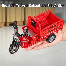 1pc Realistic Spray Sound & Light Tricycle, ABS Material, 3-Sided Panels Can Be Flattened, Steering Wheels, Inertia Glide, Shock Absorption, Multiple Colors Available, Suitable For Children Role Play/Birthday Gift - Multicolor - View 3