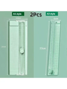 1Pc/2pcs A3/A4 Portable Paper Cutter Trimmer, Easy To Use Precision Cutting Tool, Suitable For School, Home And Office - Durable Plastic Material - Multicolor - View 23