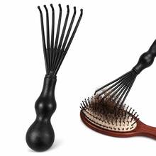 Detangling Comb Set, Wide-Tooth Comb Set, Pink Green Black Beige Purple Plastic Wet/Dry Styling Tools, Hollow Back Brush With Flexible Round-Tip Bristles, Smooth Teeth, Suitable For Curly Wavy Thick Hair, Post-Wash Hair Care, For Women Home And Travel Use - Multicolor - View 9