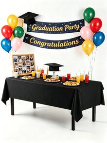 1/3/6/12 Stücke schwarze einfarbige Kunststoff-Tischdecken - 54 Zoll x 108 Zoll - Einweg-Tischdecken, geeignet für Partys und Picknicks, perfekt für Hochzeiten, Weihnachten, Thanksgiving, Halloween - Schwarz - Übersicht 4