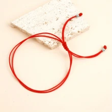 1pc Bohemian Style Spring/Summer New Handmade Adjustable Bracelet, Unisex - Red - View 1