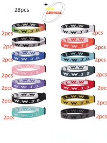 6/8/10/12/14/16/28/32/56 pièces Ensemble de bracelets chrétiens WWJD, unisexe, bracelets WWJD en vrac, cadeau chrétien, bracelet réglable - - Multicolore - Voir 10