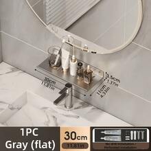 Stainless Steel Wall Mounted Storage Rack, No Damage Installation, Suitable For Bathroom, Vanity, Cabinet, Kitchen, Decorative Bathroom Accessory, Home Decor, Storage Organizer Shelf - Multicolor - View 13