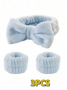 1/2/3pcs Set Of Solid Color Shower Cap And Wristband - A - View 8