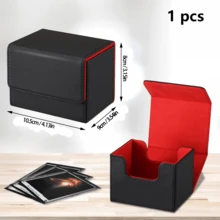 Trading Card Game Card Box, MTG Commander Card Box, Can Hold 100+ Single-Sleeved Cards, Leather Magnetic Card Storage Box, Suitable For TCG, CCG, And Other Cards. - Multicolor - View 1