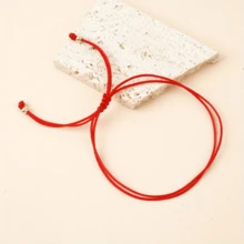 1pc Bohemian Style Spring/Summer New Handmade Adjustable Bracelet, Unisex - Red - View 4