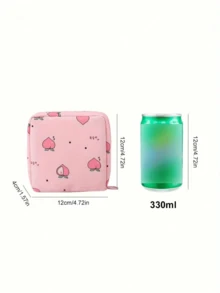 Portable Period Bag With Zipper, Privacy Soft Corduroy Sanitary Storage Pouch, For Women Girls, Sanitary Pads Tampons, Mini Makeup Bag, Dorm Bathroom Gym Office Beach Camping Cruise Travel, Period Essentials Gift For Mom Teacher Girlfriend Must-Have - Multicolor - View 4