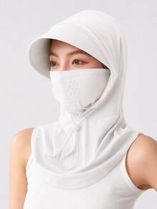 Máscara facial completa transpirable para mujeres, seda de hielo de verano con protección UV, adecuada para conducir, actividades al aire libre, ciclismo, protección del cuello - Multicolor - Ver 10