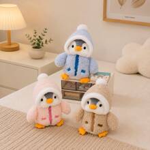 Muñeco de peluche de pingüino lindo de 25cm/9.84in, muñeco de peluche de pingüino de dibujos animados suave, con ropa intercambiable, adecuado para regalos de cumpleaños, Navidad, Año Nuevo y San Valentín de niños, unisex (debido a diferentes lotes de tela, el color puede variar ligeramente de la imagen promocional, pero el producto real será similar a la imagen) - Multicolor - Ver 2
