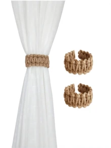 1pc/2pcs Elegant Braided Curtain Tieback Rope Clips, Suitable For Bedroom Living Room Home Decor, Fashionable And Practical Curtain Accessories - Multiple Styles - View 13