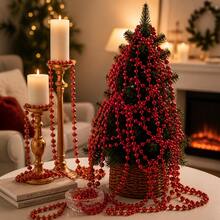 7MM Electroplated Bead Garland, 2.6ft/9.8ft/32ft Hanging Decor, Suitable For Christmas Tree, Wedding Party, Candle Holder, Tabletop Arrangement And DIY Crafts - Multicolor - View 12