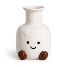 Ins Style Cute Resin Vase, Creative Footed Dried Flower Holder, Desktop And Bedroom Decor, Graduation Gift - Face Vase - View 13