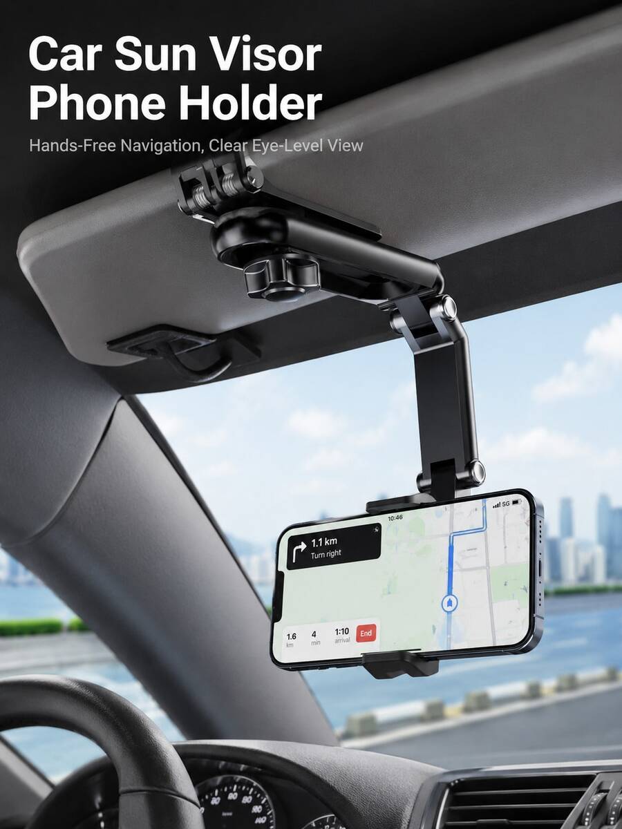 Soporte universal para teléfono en el parasol del coche, soporte de navegación de vista directa para vehículo