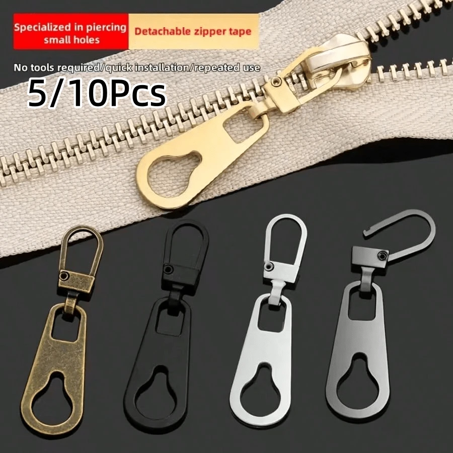 5/10Pcs Metal Zipper Puller Removable Universal Repair Tool For Bags Backpacks Clothes Zipper Head Buckle Pendant Accessories