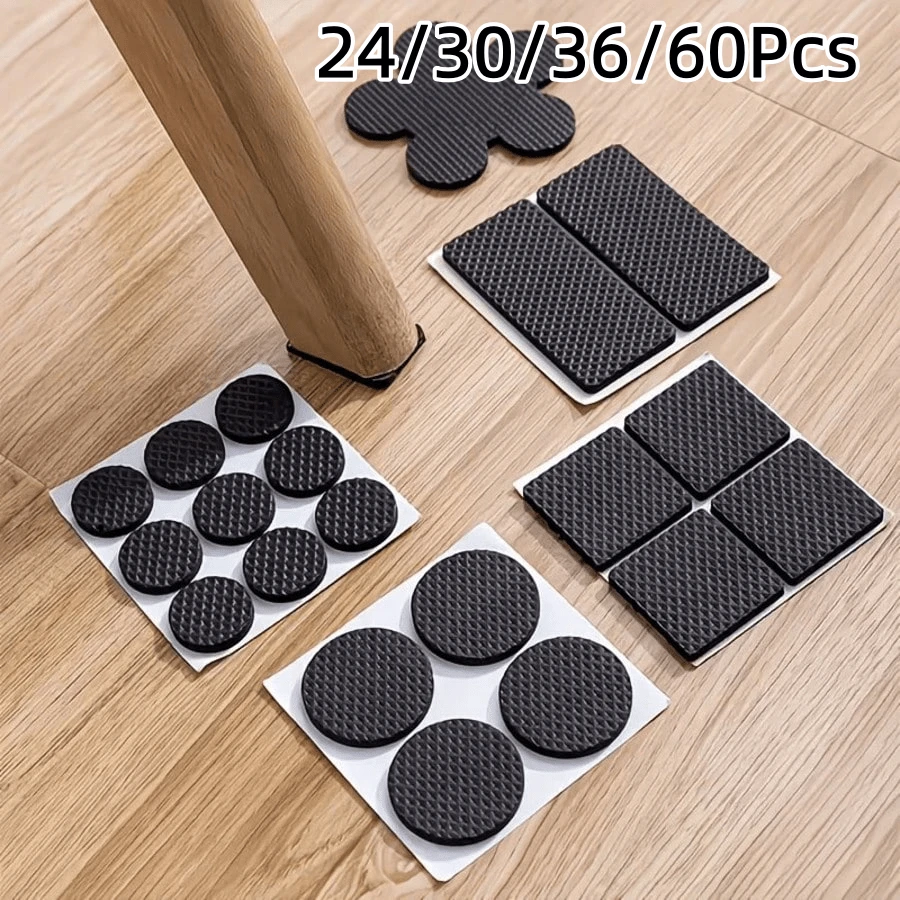 24/30/36/60入 減噪椅腳保護套，防滑家具墊適用於餐椅與餐桌，耐用材質配金屬端蓋 - 其他款式，打造安靜居家環境