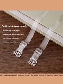 10 Pairs Clear Invisible Bra Straps, Non-Slip Sexy Strapless Bra Accessories With Metal Buckle (1/2/3/5/10 Pairs) 1pc - Multicolor - View 6