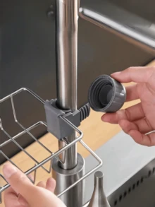 1pc Faucet Storage Rack, Knob Fixed, Easy Disassembly & Installation - Hollow Drainage Design - Kitchen Sponge Holder, Bathroom Accessory Drainable Organizer - Multicolor - View 7
