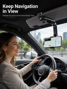 Soporte universal para teléfono en el parasol del coche, soporte de navegación de vista directa para vehículo - A - Ver 6