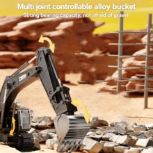 1pc Alloy Excavator Model, Alloy Bucket, Finely Detailed Simulation, Multiple Color Options, Multi-Joint Controllable, 720° Rotation, Birthday/Holiday Gift/Engineering Vehicle Collection/Desktop Ornament/Collection Display - Multicolor - View 5