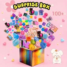 NeeDoh 100+Pcs Surprise Box Squishy Toys, Novelty Stress Relief Toys, Assorted Squishy Figures Blind Box.Rabbit, Duck, Jellyfish,Fidget Toys For Stress Relief, Slow Rebound, Perfect For Stress Relief And Sensory Play. - 3 pcs - 查看 1