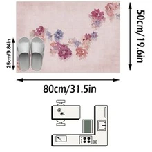 1pc Floor Mat/Rug (Rug, Carpet, Area Rug, Bath Mat, Bath Rug, Door Mat), Modern Aesthetic INS Style Fresh Sweet Oil Painting Floral - Soft Faux Cashmere Rug, Suitable For Bathroom, Kitchen, Doorway, Hallway, Bedside, Living Room, Bedroom, Etc., All Season Use, Machine Washable, Home Decor - Multicolor - View 16