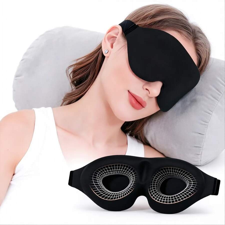 1pc 3D Sleep Eye Mask, Glasses Outline Night Eye Mask, Office & School Nap Blackout Eye Mask, Travel Accessories, Gift For Family, Colleagues And Friends - Purple - View 1