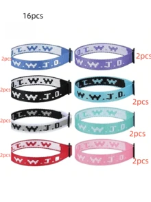 6/8/10/12/14/16/28/32/56 pièces Ensemble de bracelets chrétiens WWJD, unisexe, bracelets WWJD en vrac, cadeau chrétien, bracelet réglable - - Multicolore - Voir 11