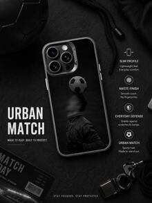 1 Piece Soft TPU Phone Case With Soccer Ball Design, Compatible With IPhone 17/16 Pro Max/15 Plus/14 Pro, Protective Cover With CR Training Print, Shockproof, With Precise Cutouts - Negro 5 - View 5