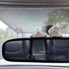 Set 6pcs/5/4/3/2/1pc Aksesoris Dekorasi Dashboard Mobil Kelinci Putih Lucu, Cocok untuk Dekorasi Interior Mobil Wanita atau Pria. Figur Kecil Lucu untuk Dashboard Mobil, Kaca Spion, Dekorasi Meja Kantor, Dekorasi Rumah Dalam Ruangan - Stiker Perekat Gratis - A - View 12