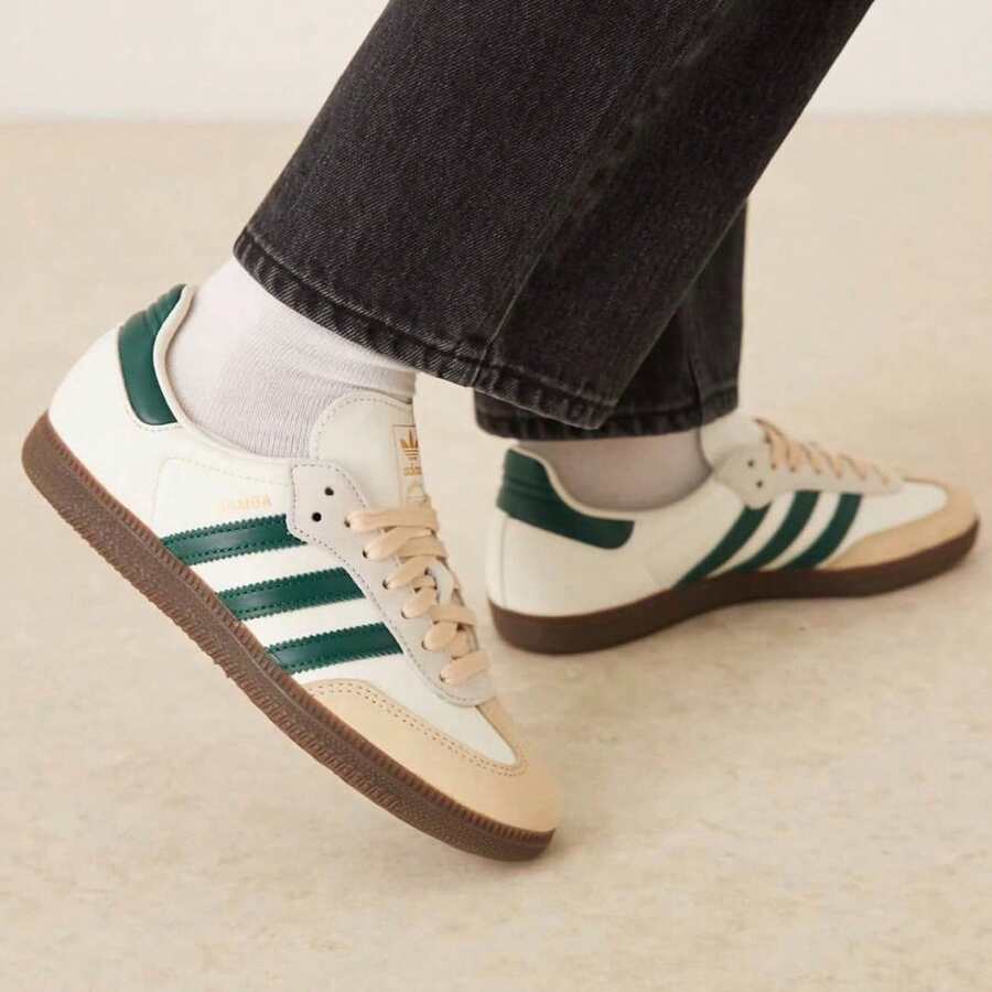 Adidas Samba Wmns Og 'White Hazy Green' Women's JR8843| Retro Heritage Style, Timeless Silhouette - 綠色 - 查看 1