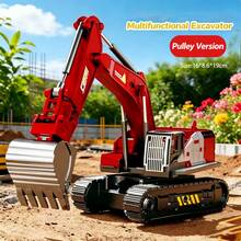 1pc Alloy Excavator Model, Alloy Bucket, Finely Detailed Simulation, Multiple Color Options, Multi-Joint Controllable, 720° Rotation, Birthday/Holiday Gift/Engineering Vehicle Collection/Desktop Ornament/Collection Display - Multicolor - View 8