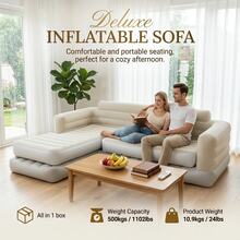 Upgraded Luxury Outdoor Inflatable Mattress & Inflatable Sofa, Thickened PVC Material, Stronger Weight Capacity, Suitable For Indoor/Outdoor, Garden, Party, Movie Party, Graduation Season And More, Also A Top Choice For Holiday Gifts - Large Sofa - View 2