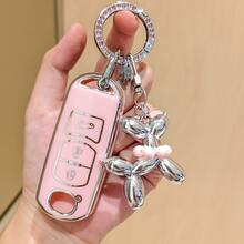 Car Key Case With Rhinestone Spring Ring And Cute Puppy Charm For 2 3 6 CX3 CX4 CX5 CX7 CX9 Atenza Axela MX5 Miata, Full Protection Soft TPU Key Shell Keychain Cover - A - View 1