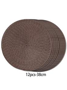 Miếng lót bàn tròn 12/15 inch bằng nhựa PP dệt, miếng lót ly 4.72 inch, nhiều màu sắc, chất liệu nhựa, có thể giặt, cách nhiệt, miếng lót bàn, miếng lót ly, miếng lót bình hoa, trang trí mặt bàn, phù hợp cho đám cưới, tiệc lễ hội, nhà hàng, nhà bếp, trang trí tiệc Giáng sinh và Năm mới - màu nâu - Xem 15
