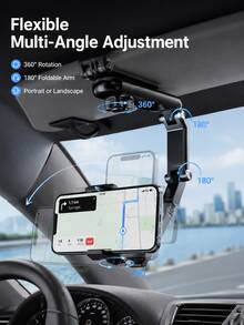 Soporte universal para teléfono en el parasol del coche, soporte de navegación de vista directa para vehículo - A - Ver 3