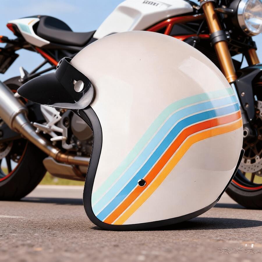 Casco de motocicleta modelo L07 3/4, diseño modular fabricado en material de resina ABS, casco de motocicleta unisex para todas las estaciones y duradero - Casco de tres cuartos 07 - Ver 1