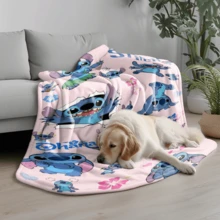 1PC Pink Floral Heart Stitch Disney Flannel Printed Blanket, Air Conditioner Cover Blanket - 100% Polyester Knitted Quilted Blanket, Digital Print - Comfortable Bedding Suitable For All Seasons, Perfect For Napping, Camping, Travel - Ideal Gift For Friends And Family, Comfortable Flannel Blanket - Multiple Sizes Available, Ultra Soft, Suitable For Sofa/Bed, All Season Essential, Perfect For Daily Rest On The Sofa - Multicolor - View 5