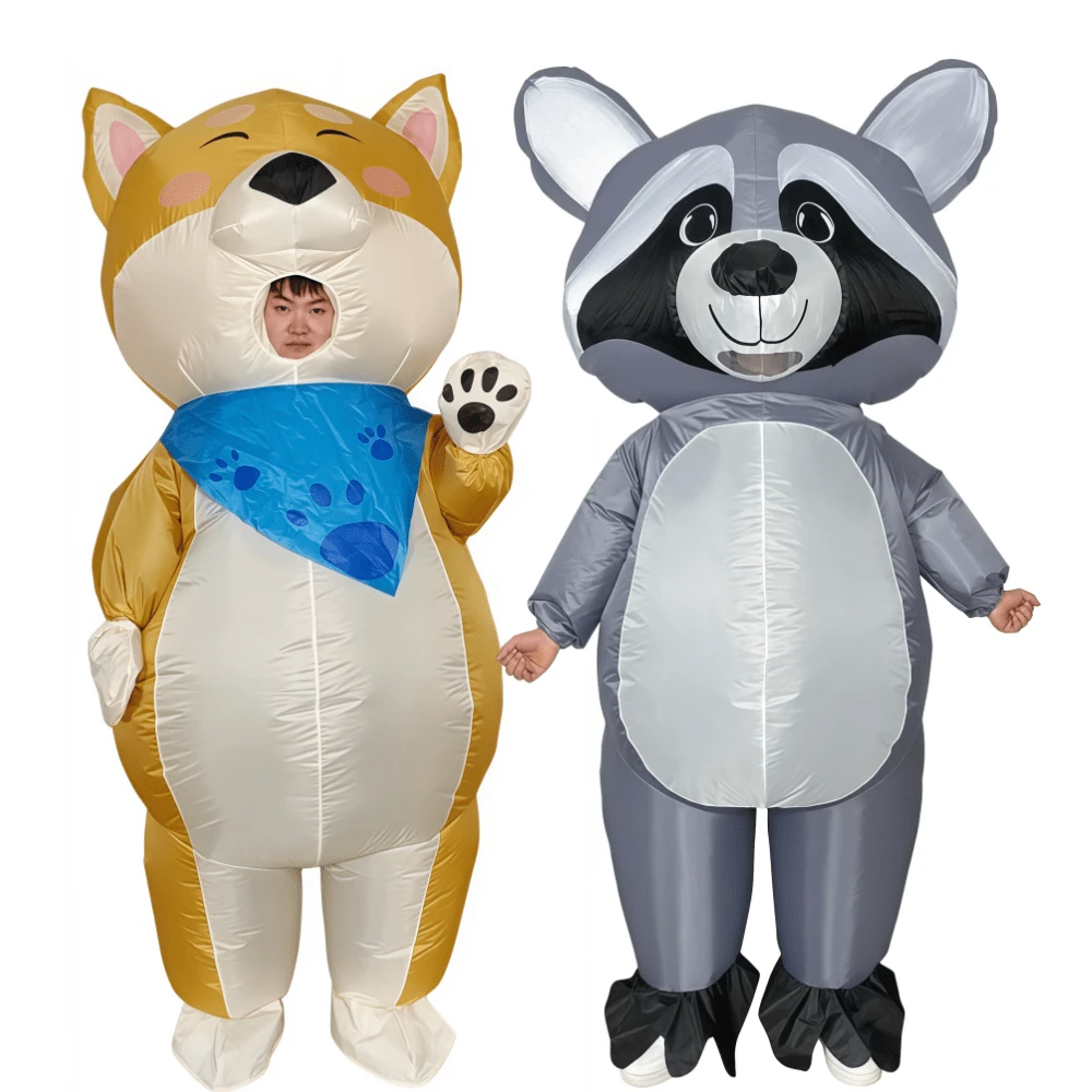 Halloween Party Cute Dog Raccoon Inflatable Set Festival Stage Performance Cartoon Doll Prop Costume Animal Prop Set Mascot - Multicolor - View 1