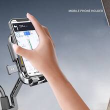 1 Peça Suporte de Telefone para Bicicleta Giratório 360° Anti-Queda Feito de ABS, Design de Bloqueio Automático de Instalação Rápida Compatível com Telefones de 4,7-6,8 Polegadas, Acessório Multifuncional de Navegação para Ciclismo ao Ar Livre, Pode Ser Montado em Bicicleta, Bicicleta de Montanha, Carrinho de Compras, - Preto - Visão 14